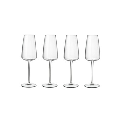 Luigi Bormioli Talismano Clear Round Crystal Dishwasher Safe Flute Glasses Set 210ml Pack of 4