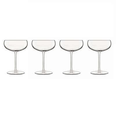 Luigi Bormioli Talismano Clear Round Crystal Dishwasher Safe Old Martini Glasses Set 300ml Pack of 4