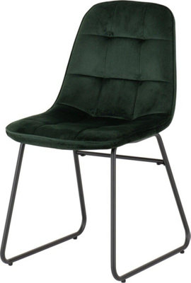 Lukas Chair Emerald Green Dining Chair x2 Velvet Fabric Priced per Pair
