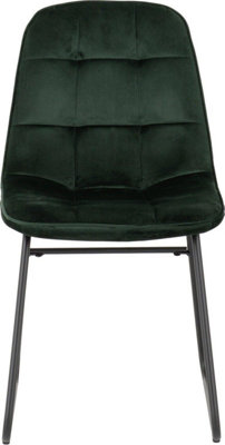 Lukas Chair Emerald Green Dining Chair x2 Velvet Fabric Priced per Pair