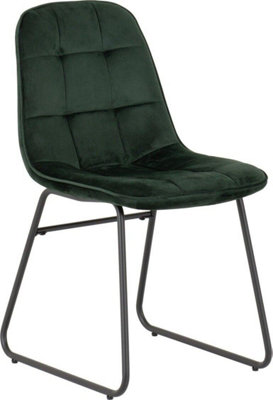 Lukas Chair Emerald Green Dining Chair x2 Velvet Fabric Priced per Pair