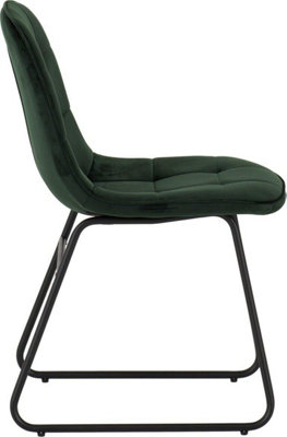 Lukas Chair Emerald Green Dining Chair x2 Velvet Fabric Priced per Pair