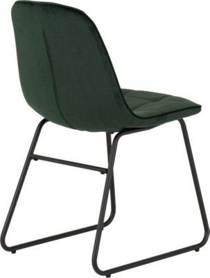 Lukas Chair Emerald Green Dining Chair x2 Velvet Fabric Priced per Pair