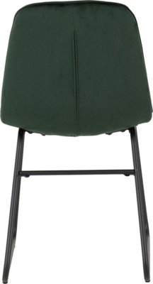 Lukas Chair Emerald Green Dining Chair x2 Velvet Fabric Priced per Pair