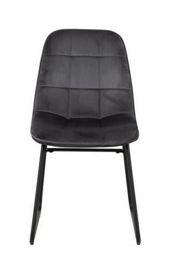 Lukas Chair Grey Dining Chair x2 Velvet Fabric Priced per Pair