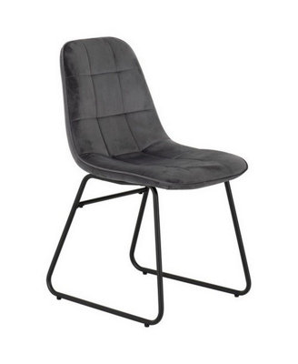 Lukas Chair Grey Dining Chair x2 Velvet Fabric Priced per Pair