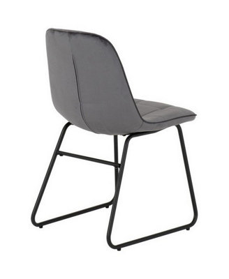 Lukas Chair Grey Dining Chair x2 Velvet Fabric Priced per Pair