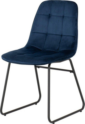 Lukas Chair Sapphire Blue Velvet Fabric Dining Chair x2 Priced Per Pair