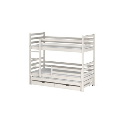 Luke Cotton Bunk Bed & Foam/Bonnell Mattress Set with Trundle & Storage ...