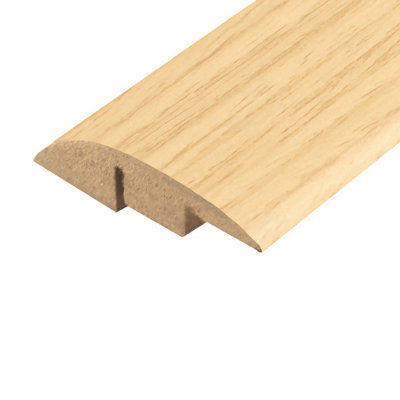 Lulea Pure Natural Oak Ramp Reducer Laminate Wood Flooring MDF Ramp Edge Threshold Trim 0.9m Length Door Bar Strip