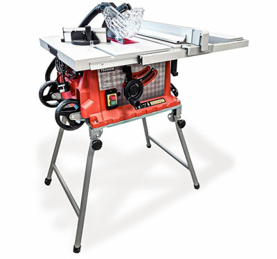 Folding table saw store with wheels