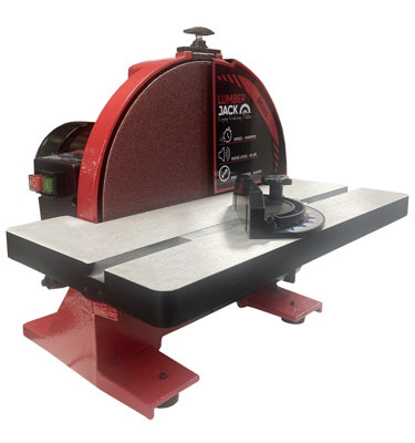 Lumberjack 12" 305mm Disc Sander Linisher Heavy Duty Cast Iron Base Red