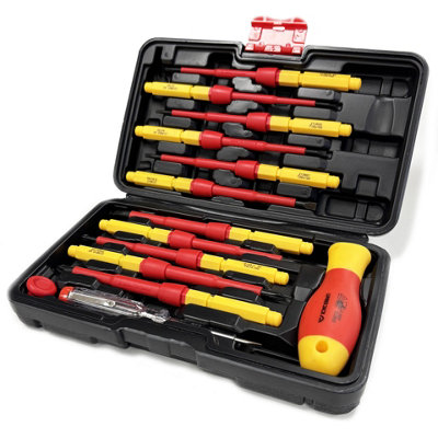 Lumberjack 13 Piece VDE Insulated Electrician Screwdriver Set In Storage Case