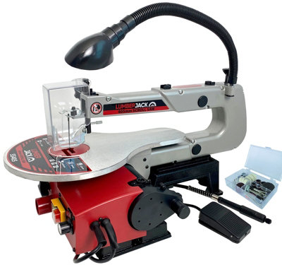 Lumberjack 16" Variable Speed Scroll Saw with LED Light Flexi Shaft & Foot Pedal