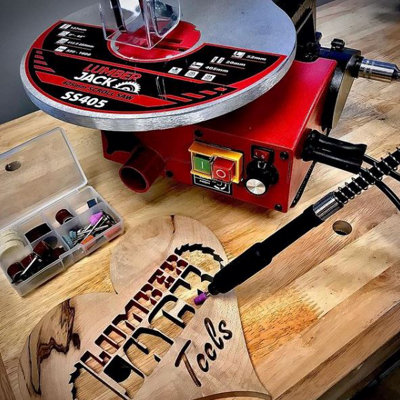 Lumberjack 16" Variable Speed Scroll Saw with LED Light Flexi Shaft & Foot Pedal