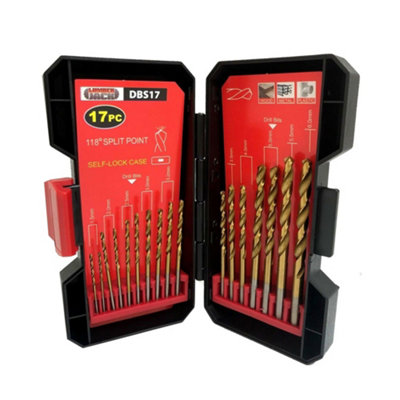 Lumberjack 17 Piece Drill Bit Set HSS Masonry Metal Bits