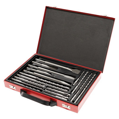Lumberjack 17 Piece SDS Plus Drill Bit & Chisel Set in Metal Storage Case