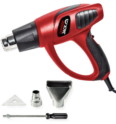 Lumberjack 1800W Heavy Duty Heat Gun Dual Temperature 400C - 600C  2 Nozzles & Scraper Hot Air
