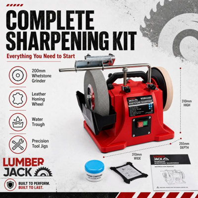 Lumberjack 200mm Professional Wet Stone Sharpener System Includes ...