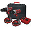 Lumberjack 20V Cordless Hammer Drill & Impact Driver Kit 2x 4Ah Li Ion Batteries & Charger