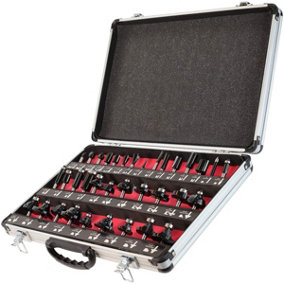 Lumberjack 35 Piece Router Cutter Set 1/4" Shank TCT Tungsten Carbide Tipped Woodworking Set Includes Metal Storage Case