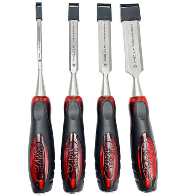 Lumberjack 4 Piece Premium Wood Chisel Set Built for Precision, Durability, and Comfort