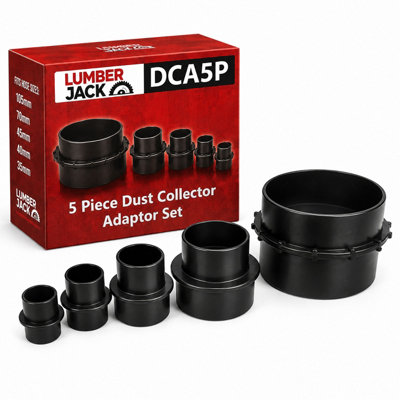 Lumberjack 5 Piece Dust Extractor Adaptor Set Adapts 100 mm Hose to 105 ...