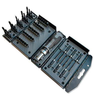 Lumberjack 52 Piece Impact Screwdriver Ratchet Bit Set Includes Plastic Carry Case