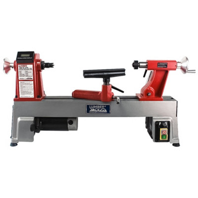 Lumberjack 550W Compact Wood Lathe Variable Speed, Cast Iron Bed 305mm Swing, 455mm Working Length