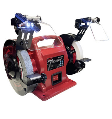 Lumberjack 6" Bench Grinder 150mm Coarse Stone and Whitestone Grinding 250W Motor with LED Lights