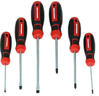 Lumberjack 6 Piece Magnetic Tipped Screwdriver Set with Soft Grip Red