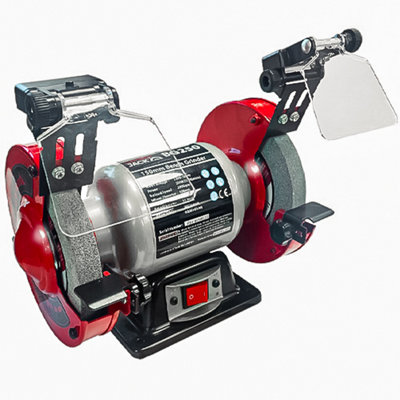 Lumberjack Bench Grinder 250W Motor 150mm Coarse Disc Grinding Sander with LED Work Lights & Eye Safety Shields
