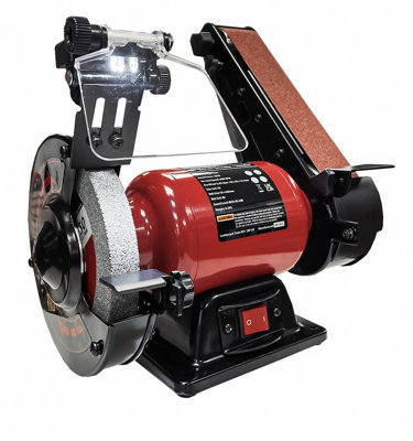 Lumberjack Bench Top Grinder Linisher Belt Sander with LED Work Light 400W & Tool Rests