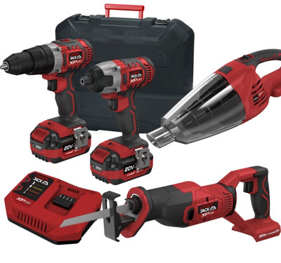 Lumberjack Cordless 20V Combi Drill Impact Driver Drill Vacuum & Recip ...