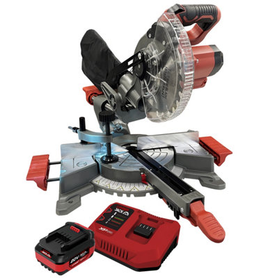 Lumberjack Cordless 20V Mitre Saw Sliding Single Bevel with 1x 6Ah Battery & Fast Charger