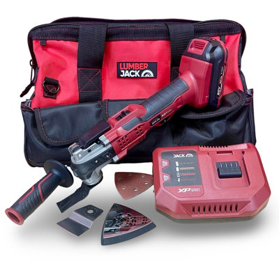 Lumberjack Cordless 20V Multi Tool Kit 1x 2Ah Battery Fast Charger & Small Carry Bag