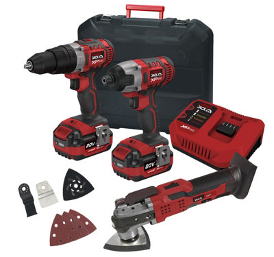 Lumberjack Cordless 20V Twin Kit Combi Drill Impact Driver Drill