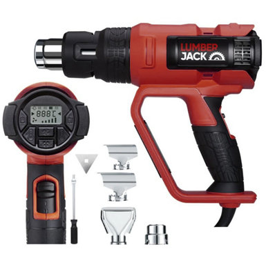 Lumberjack Digital Heavy Duty Heat Gun 2000W with Over Heat Protection Red