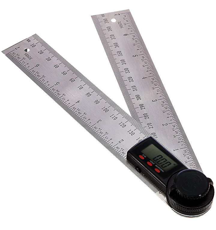 400mm Ruler 360 Degree Gauge Digital LCD Angle Finder Stainless Steel Rule 