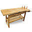 Lumberjack Heavy Duty Solid Wooden Woodworking Work Bench with 2 x Drawers & Vice