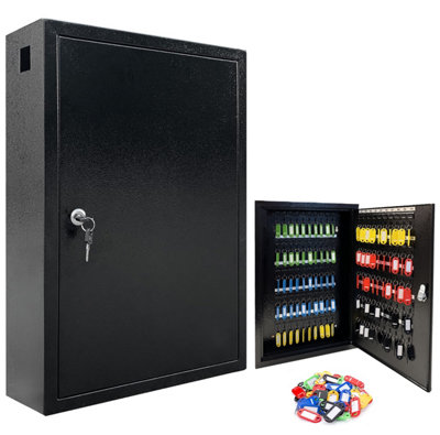 Lumberjack Key Cabinet Secure Storage for 100 Keys with Lock & Adjustable Hooks