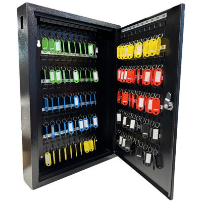 Lumberjack Key Cabinet Secure Storage for 100 Keys with Lock & Adjustable Hooks
