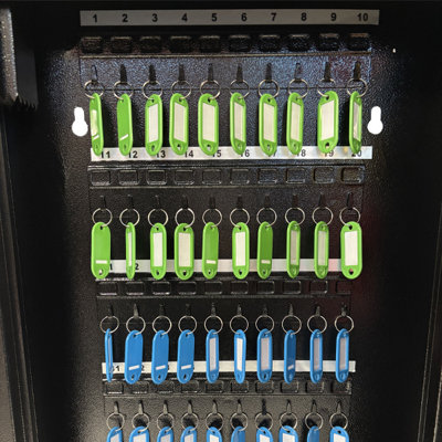 Lumberjack Key Cabinet Secure Storage for 100 Keys with Lock & Adjustable Hooks
