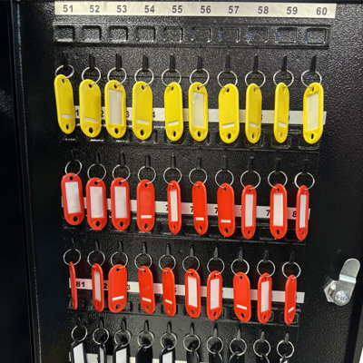 Lumberjack Key Cabinet Secure Storage for 100 Keys with Lock & Adjustable Hooks