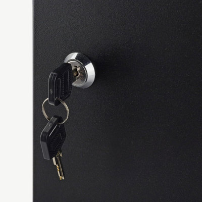 Lumberjack Key Cabinet Secure Storage for 100 Keys with Lock & Adjustable Hooks