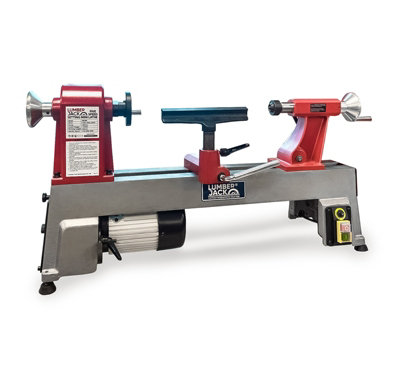 Lumberjack Mini Wood Lathe 550W Bench Lathe, 5-Speed 430-2800RPM Heavy Duty Cast Iron Bed MT2 Spindle