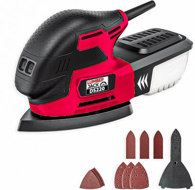 Lumberjack Mouse Detail Sander Electric Sanding Tool with Built in Dust  Extraction