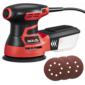 Lumberjack Random Orbital Sander 350W 125mm Includes Dust Box & Sanding Pads Red