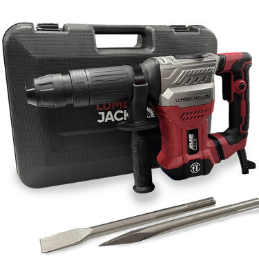 Lumberjack SDS Max Demolition Hammer 1300W 18J 230V Includes Chisels & Storage Case