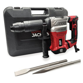 Lumberjack SDS Max Demolition Hammer Drill 1300W 18J 230V Includes Chisels & Storage Case